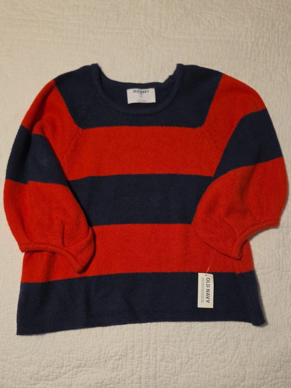 Old Navy SoSoft Red and Navy Stripe Sweater